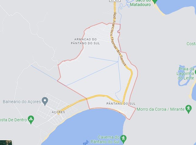 Mapa Pântano do Sul Florianópolis